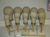 Wig stands, 10 in set, complete